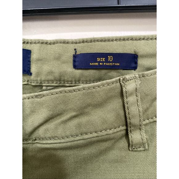 Piombo Women’s Olive Green Chino Straight Leg Stretch Preppy ClassicPants Sz 10 - Picture 5 of 9